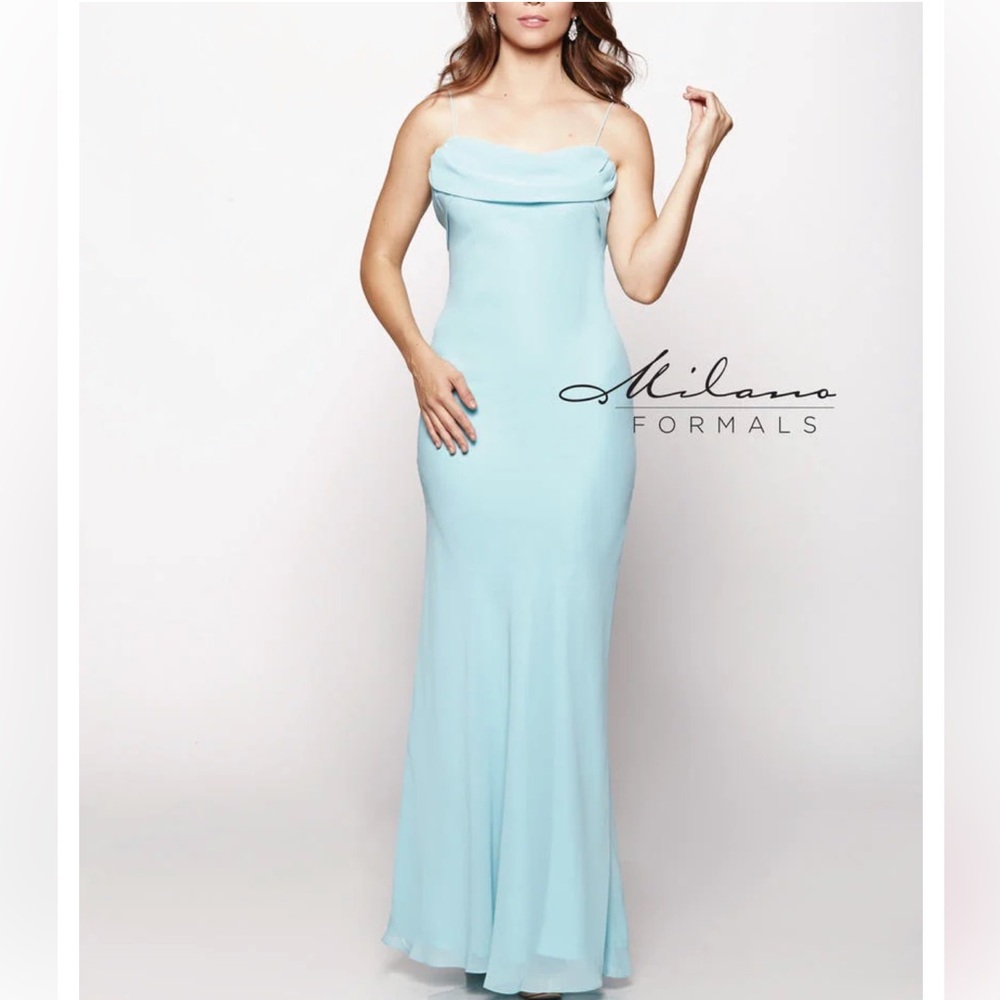 Milano Formals Chiffon Gown Champagne NWT 5XL - Picture 5 of 10
